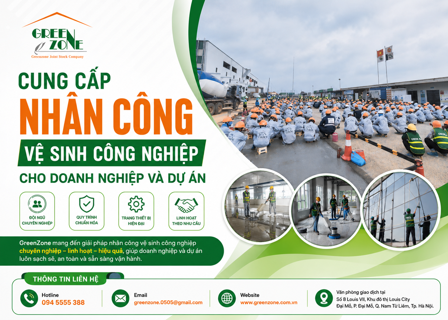 Cung Cấp Nhân Công Vệ Sinh Công Nghiệp Cho Doanh Nghiệp Và Dự Án